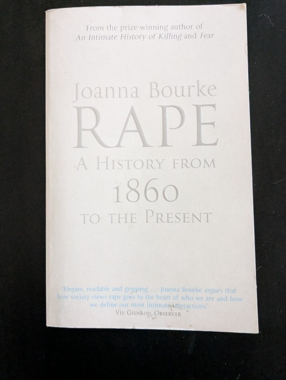 Book: Joanna BourkeRape: A History from 1860 to the Present